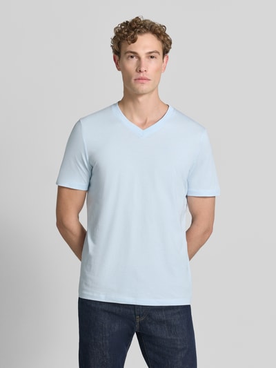 s.Oliver RED LABEL Regular Fit T-Shirt aus reiner Baumwolle Hellblau 4