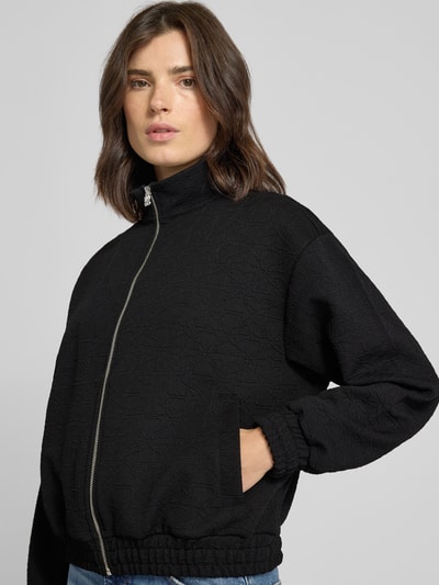 HUGO Regular Fit Sweatjacke mit Strukturmuster Modell 'DARGIE' Black 3