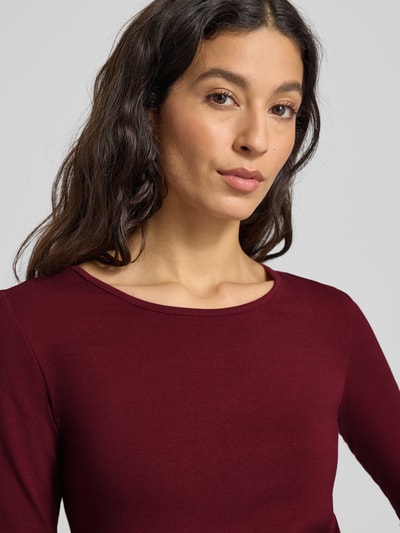 ZABAIONE Shirt met lange mouwen en geribde ronde hals Bordeaux - 3