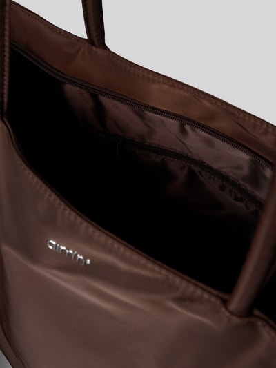 aim'n torba shopper z detal z logo Ciemnobrązowy 4