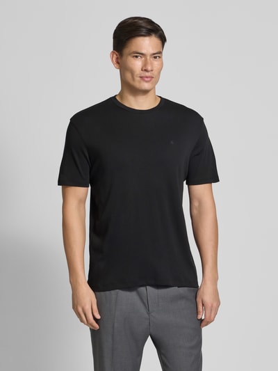CK Calvin Klein T-Shirt mit Logo-Stitching Modell 'SUPIMA' Black 4