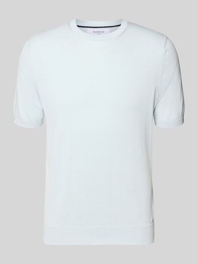 Produktfoto, Strickshirt mit Rundhalsausschnitt von MARKUP in hellem Farbton, Regular Fit, dezentes Label-Detail, glatte Textur
