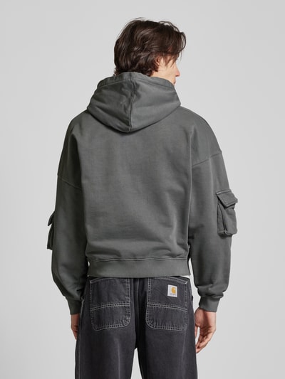 Pegador Boxy fit hoodie met cargozakken, model 'HARVEY TERRY' Donkergrijs - 5