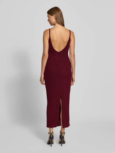 TROYDEN COLLECTION Avondjurk met V-hals en plooien Bordeaux - 5