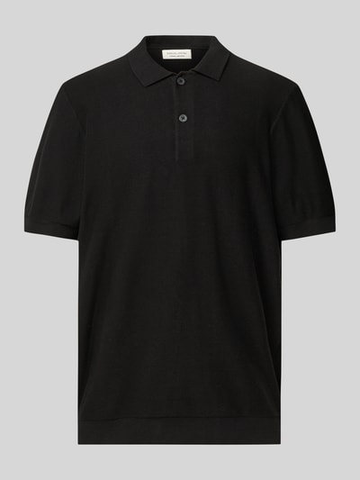Casual Friday Relaxed Fit Poloshirt mit Strukturmuster Modell 'EDWARD' Black 2