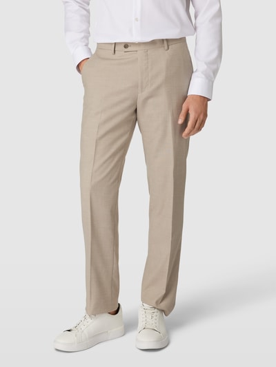 Christian Berg Men Pantalon met fijn motief Beige - 4