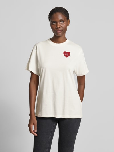 HUGO Regular fit T-shirt van puur katoen, model 'VINTAGE TEE' Offwhite - 4