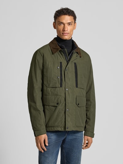 camel active Fieldjack met platte kraag van corduroy Olijfgroen - 4