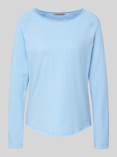 Produktfoto, Longsleeve mit Rundhalsausschnitt von Smith and Soul aus reiner Baumwolle in Hellblau, Regular Fit, Rollsaum, glatte Textur