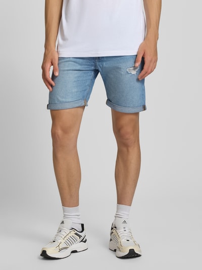 JACK & JONES Regular Fit Jeansshorts mit Umschlag Modell 'RICK' Jeansblau 4