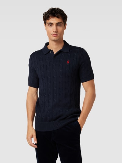 Polo Ralph Lauren Poloshirt mit kurzer Knopfleiste Marine 4