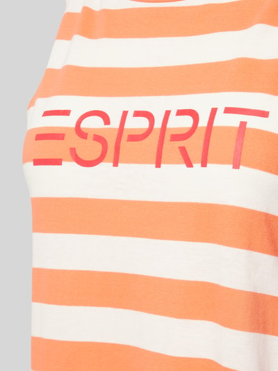 Esprit Nachthemd met streepmotief en logoprint Koraal - 2