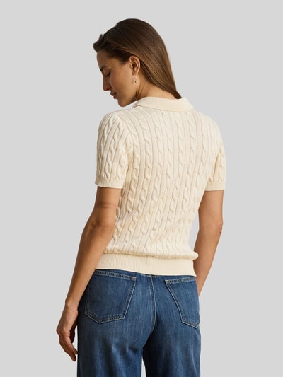 Lauren Ralph Lauren Koszulka polo o kroju regular fit z tkanego materiału – mieszanka bawełny Écru 5