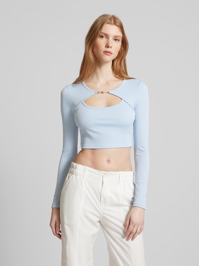 Sixth June Crop Top mit Cut Out Hellblau 4