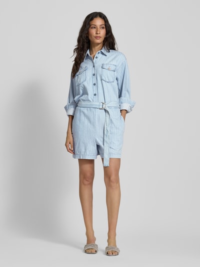 Liu Jo White Jumpsuit in Denim-Optik Modell 'TUTA CORTA' Hellblau 1