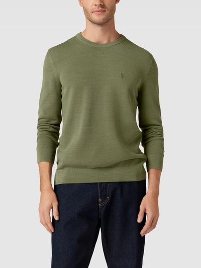 Marc O'Polo Strickpullover mit Rundhalsausschnitt Modell 'Crewneck' Oliv 4