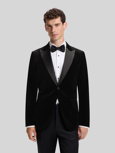 BOSS Marynarka o kroju slim fit z mieszanka jedwabiu model 'Hutson' Czarny 4