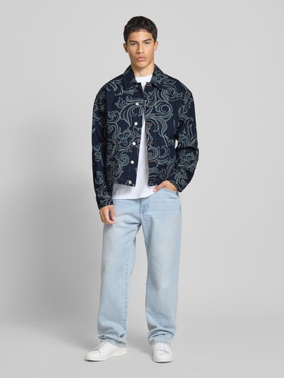 PROHIBITED Jeansjacke mit aufgesetzten Taschen Modell 'Desert' Jeansblau 1