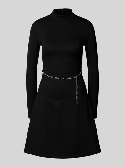 HUGO Knielanges Kleid mit geripptem Stehkragen Modell 'Nelora' Black 2