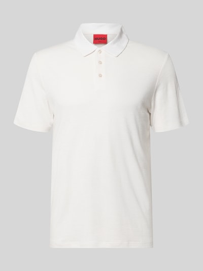HUGO Slim Fit Poloshirt aus Lyocell-Leinen-Mix Modell 'DULINEN' Offwhite 2