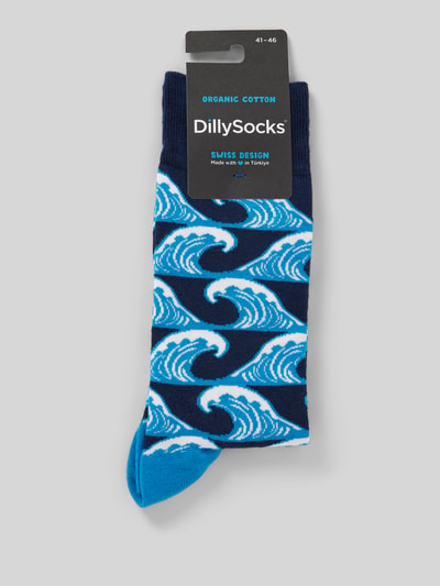 DillySocks Skarpety z wyhaftowanym motywem model ‘Catch A Brave Wave’ Granatowy 3