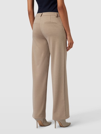FREE/QUENT Spodnie materiałowe o kroju regular fit z kieszeniami z wypustką z tyłu model ‘Nanni’ Szarobrązowy melanż 5