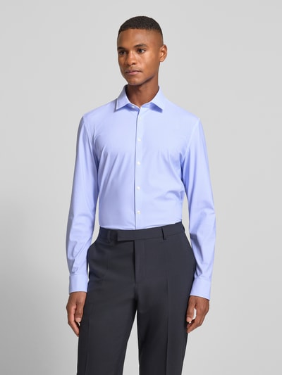 Jake*s Super slim fit zakelijk overhemd met kentkraag Bleu - 4