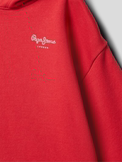 Pepe Jeans Hoodie met labelprint, model 'ELICIA' Rood - 2