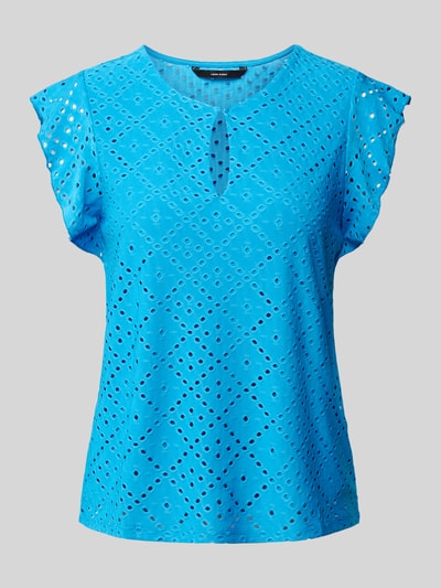 Vero Moda Regular Fit T-Shirt mit Lochstickerei Modell 'TASSA' Ocean 2