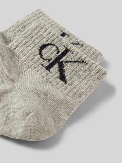 Calvin Klein Jeans Socken mit Label-Schriftzug im 2er-Pack Hellgrau Melange 2