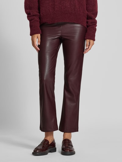 Cambio Bootcut Hose in Leder-Optik Modell 'FELICE' Bordeaux 4