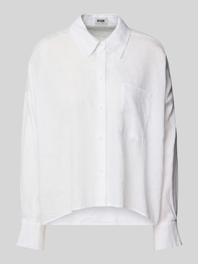 Drykorn Relaxed fit linnen blouse met borstzak, model 'NAMIDA' Wit - 2