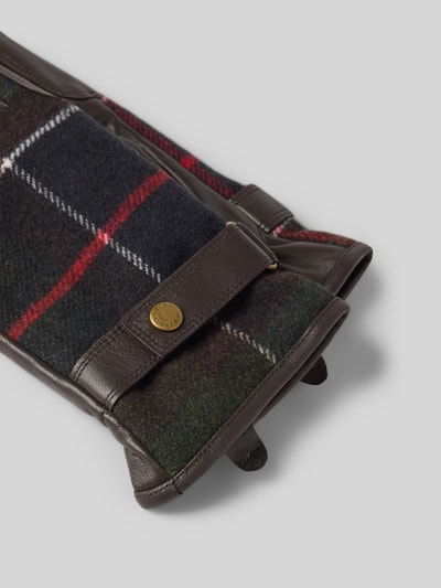 Barbour Handschoenen met leren binnenoppervlak en wol, model 'AUBREY' Olijfgroen - 2