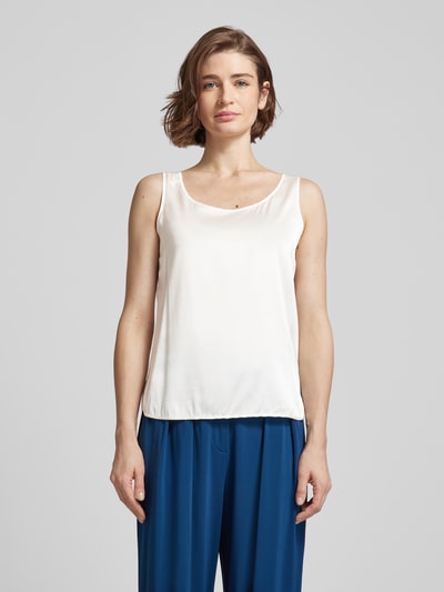 MaxMara Leisure Seidentop im unifarbenen Design Modell 'PAN' Weiss 4