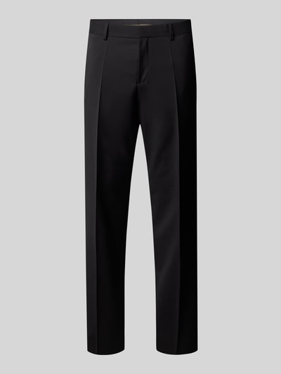 BOSS Regular fit pantalon met persplooien, model 'Genius' Zwart - 1