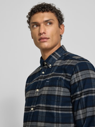 Barbour Slim Fit Flanellhemd aus reiner Baumwolle Modell 'BETSOM' Hellgrau 3