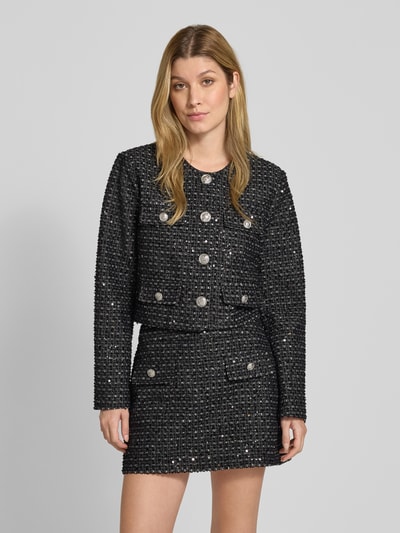 Liu Jo White Korte blazer met viscose en pailletten Zwart - 4