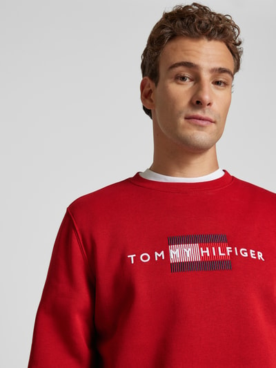 Tommy Hilfiger Sweatshirt mit Label-Stitching Dunkelrot 3