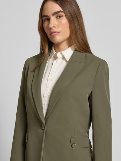 s.Oliver BLACK LABEL Slim fit blazer met klepzakken Olijfgroen - 3