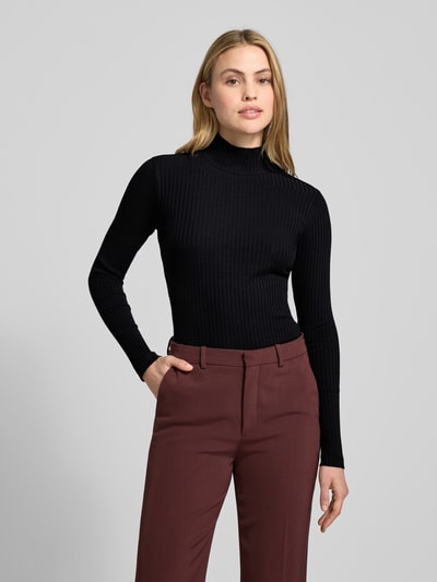 HUGO Slim fit turtleneck van katoenmix, model 'DRIZA' Zwart - 4