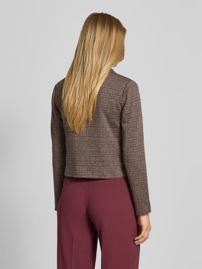 More & More Regular fit blazer met viscose Donkerbruin - 5