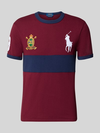 Polo Ralph Lauren T-shirt met labelstitching Bordeaux - 2