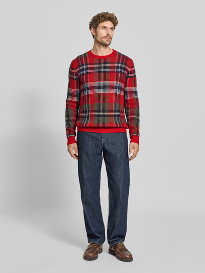 Christian Berg Men Oversized Pullover aus reinem Kaschmir Rot Melange 1