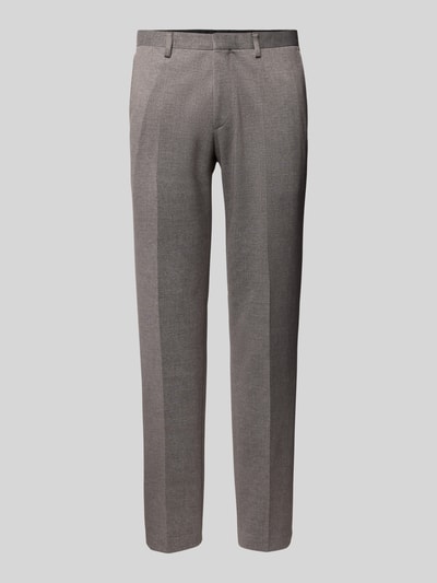 Roy Robson Regular fit pantalon met paspelzakken aan de achterkant, model 'Jersey' Middenbruin - 2