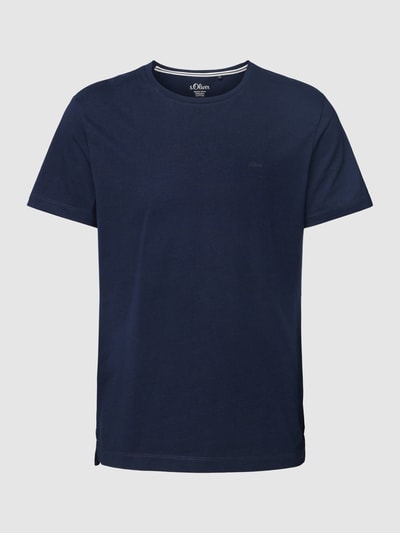 s.Oliver RED LABEL T-shirt met labelstitching Marineblauw - 2