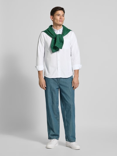 Wood Wood Regular Fit Freizeithemd mit Button-Down-Kragen Modell 'Adam' Weiss 1