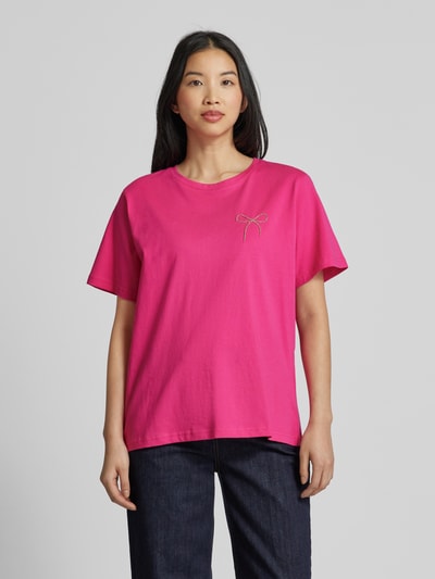 ICHI T-Shirt mit Applikation Modell 'NYNNA' Pink 4