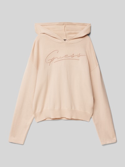 Guess Hoodie aus Viskose-Mix mit Label-Stitching Camel 1