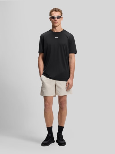 BOSS Green Slim Fit Sport-T-Shirt mit Label-Print Modell 'TS_Active' Black 1
