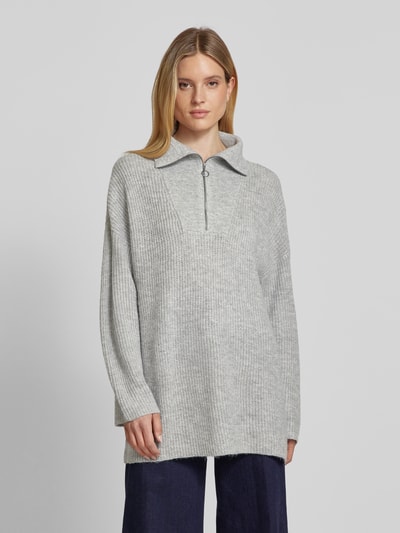 Vero Moda Schipperstrui met oversized schouders, model 'PERNILLA' Lichtgrijs - 4